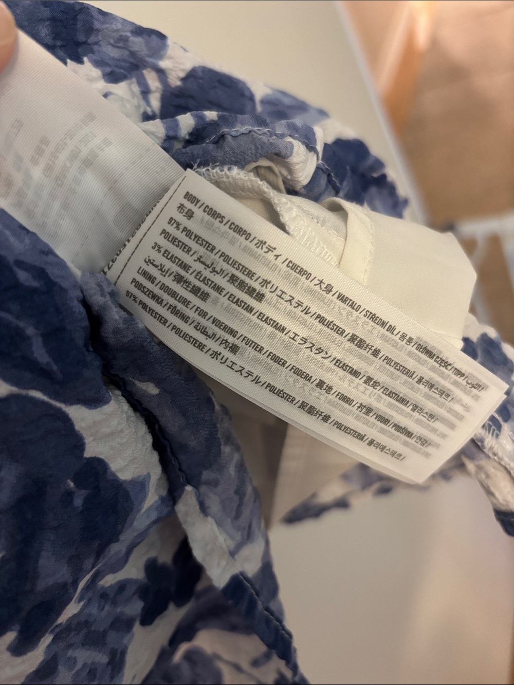 Abercrombie & Fitch Blue and White Floral Puff-Sleeve Dress - Picture 3 of 4